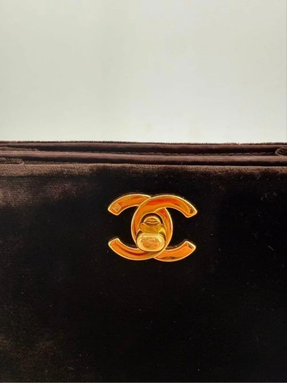 Chanel Velvet Handbag Brown